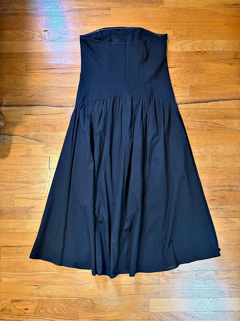 Open Edit Strapless Black Midi Dress - Size Large